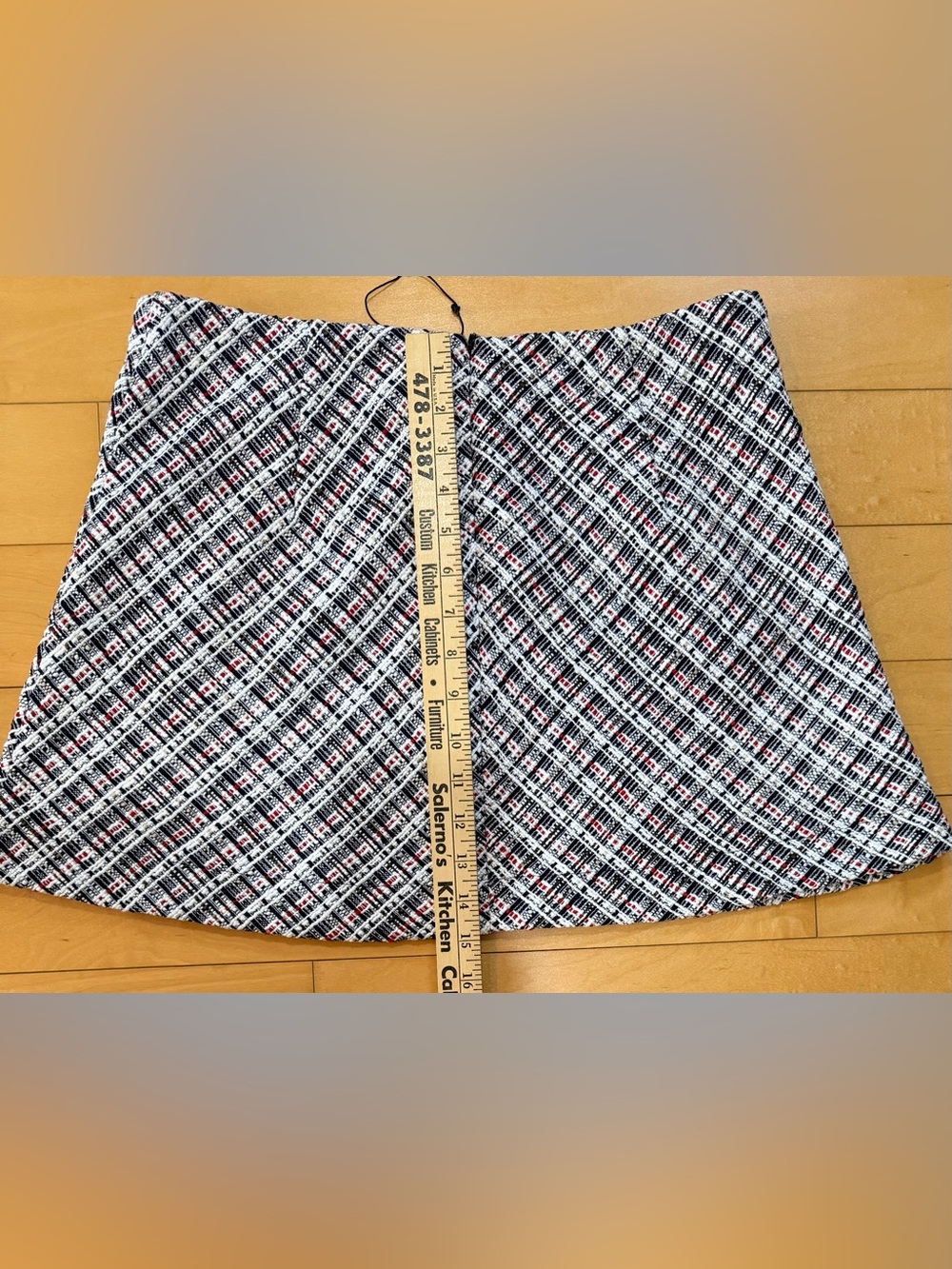 NWOT Zara Tweed Textured Weave Nautical Anchor Button High Waist Mini Skirt - L - Picture 15 of 16